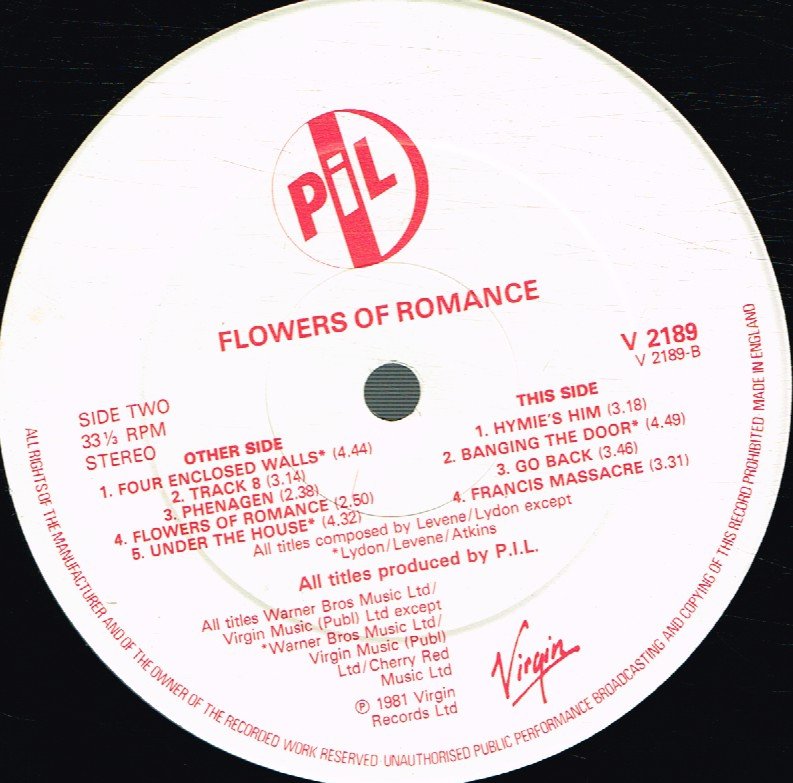 Public Image Ltd - Flowers Of Romance - Lp