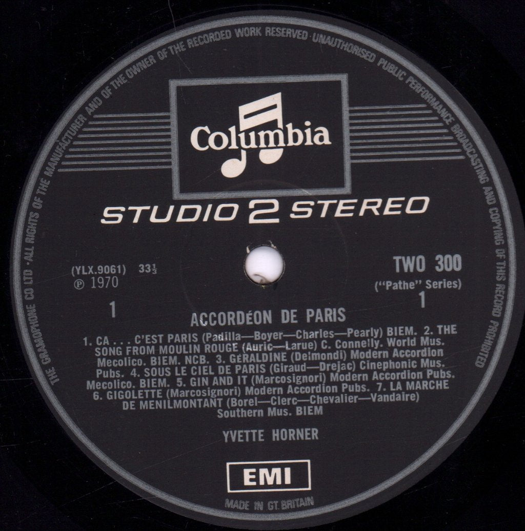 Yvette Horner - Accordeon De Paris - Lp