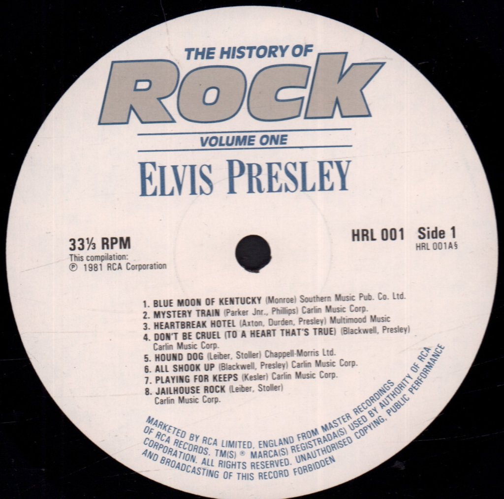 Elvis Presley - History Of Rock Volume One - Lp