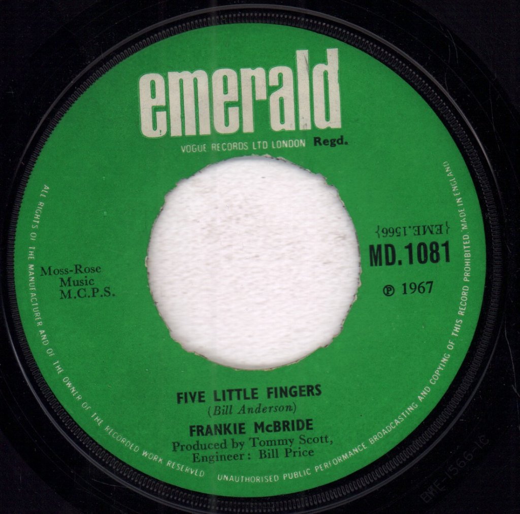 Frankie Mcbride - Five Little Fingers - 7 Inch
