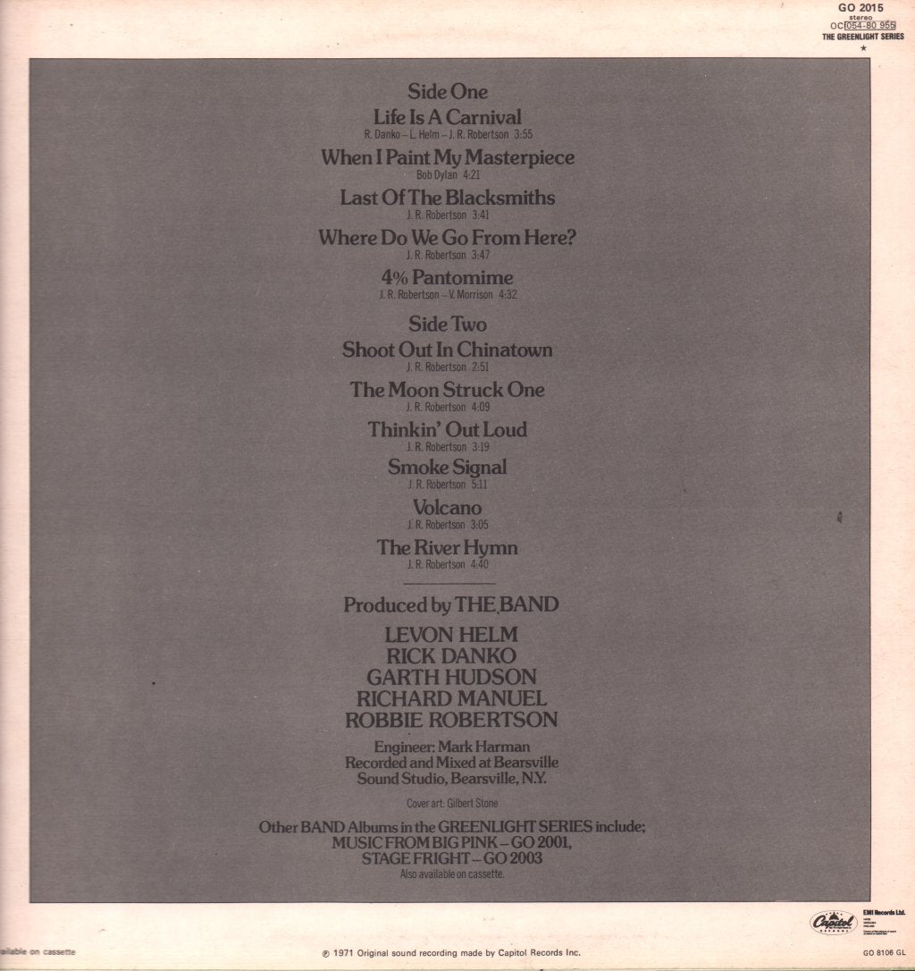 Band - Cahoots - Lp