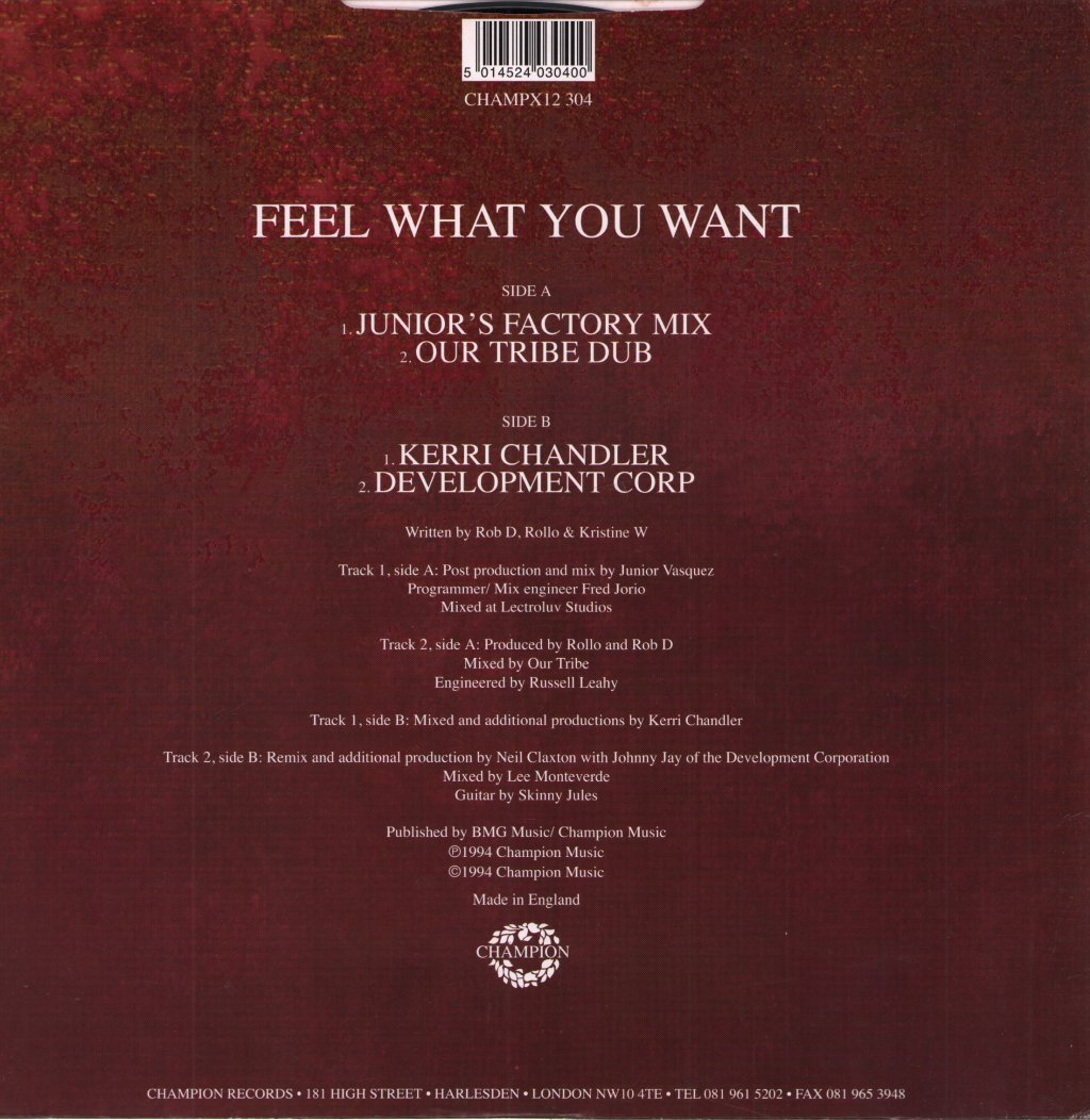 Kristine W - Feel What You Want (Remixes) - 12 Inch