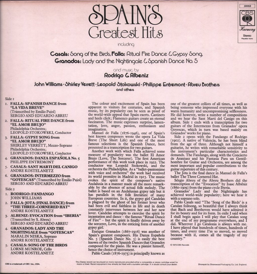 Various Artists - Spain's Greatest Hits - Lp