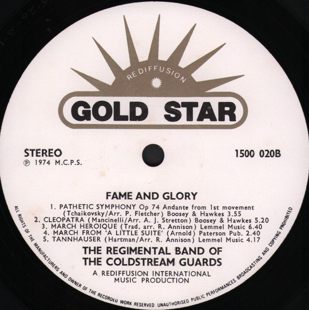 Regimental Band Of The Coldstream Guards - Fame And Glory - Lp