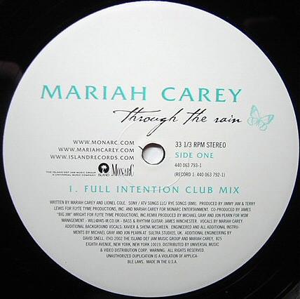 Mariah Carey - Through The Rain - Double 12 Inch