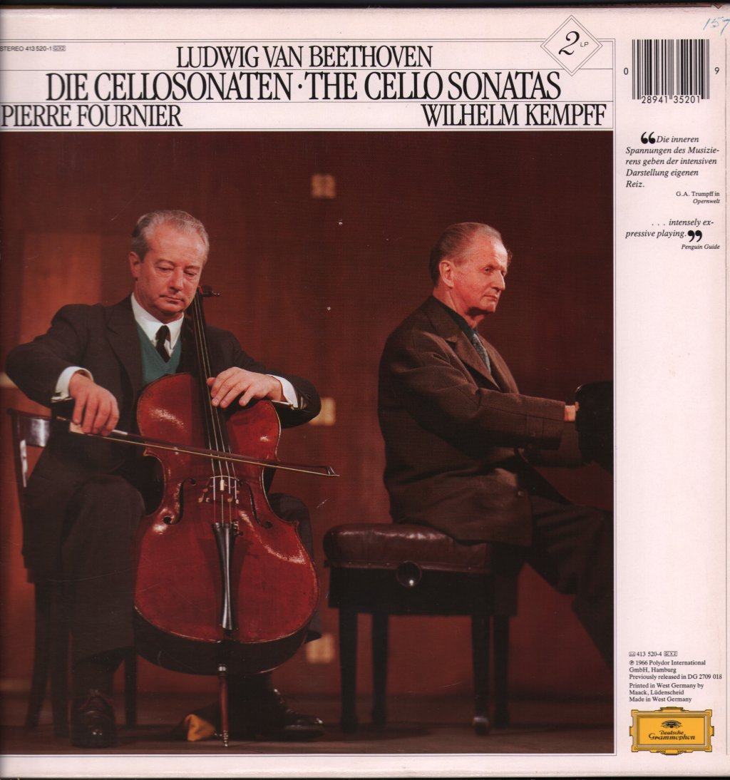 Pierre Fournier / Wilhelm Kempff - Ludwig Van Beethoven - Die Cellosonaten = The Cello Sonatas - Double Lp