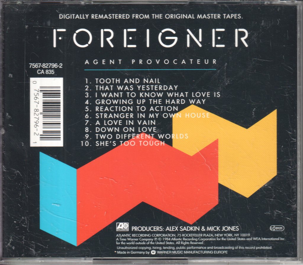 Foreigner - Agent Provocateur - Cd