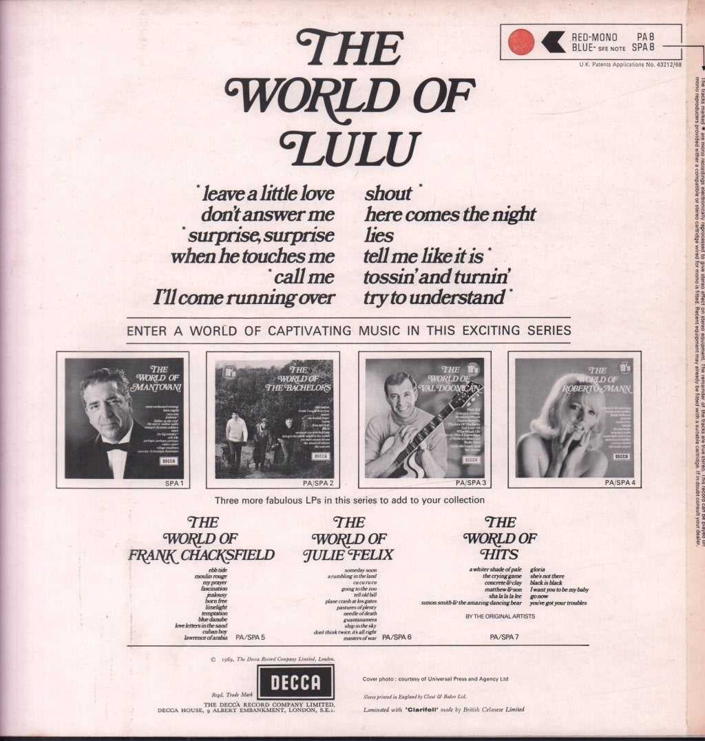 Lulu - World Of - Lp