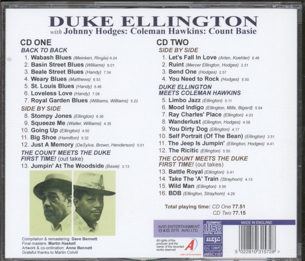 Duke Ellington - With Johnny Hodges, Coleman Hawkins, Count Basie - Double Cd