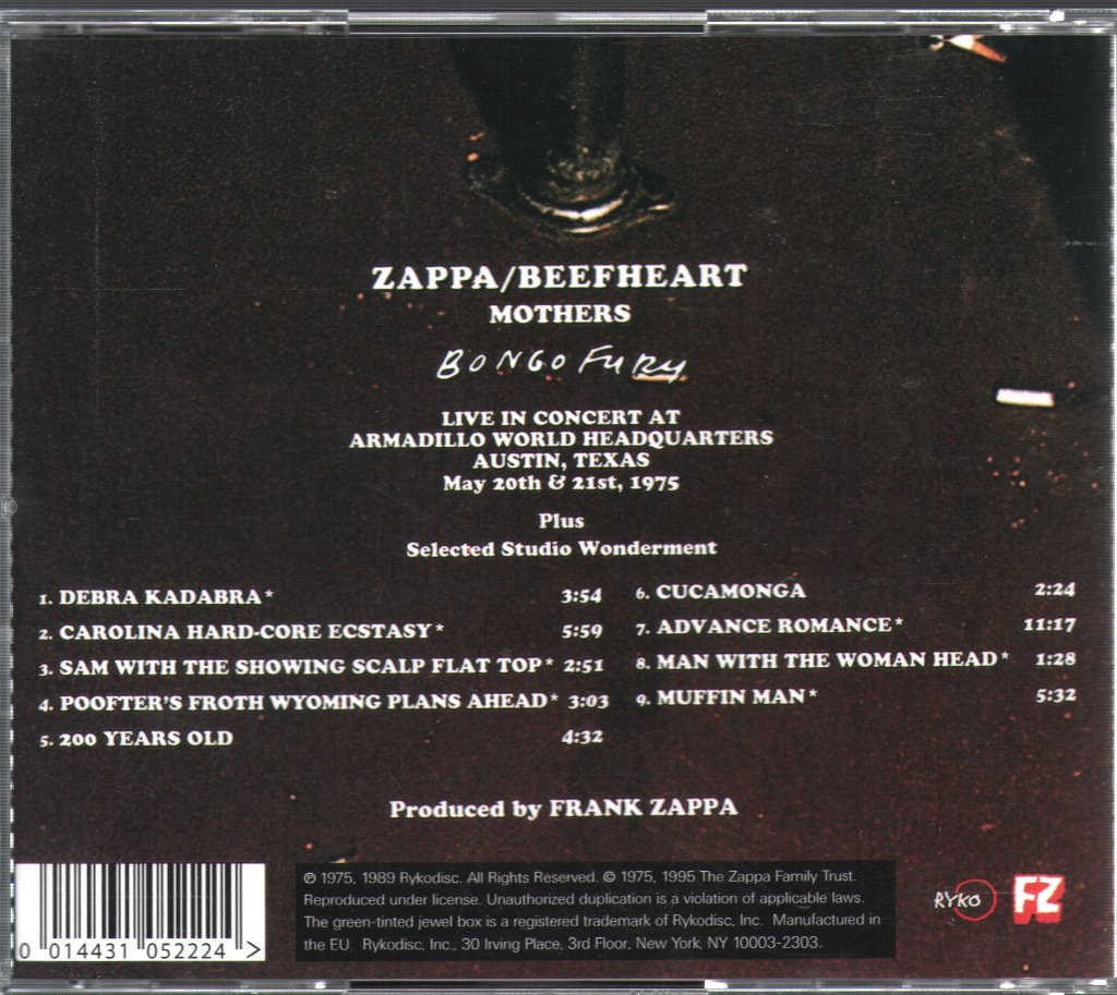 Frank Zappa / Mothers - Bongo Fury - Cd