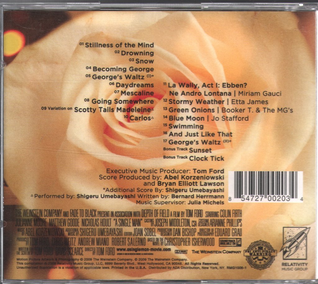 Abel Korzeniowski - A Single Man (Original Motion Picture Soundtrack) - Cd
