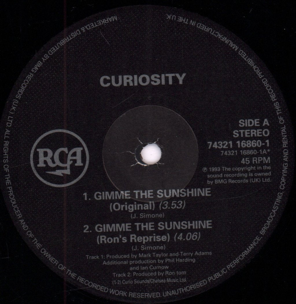 Curiosity - Gimme The Sunshine - 12 Inch