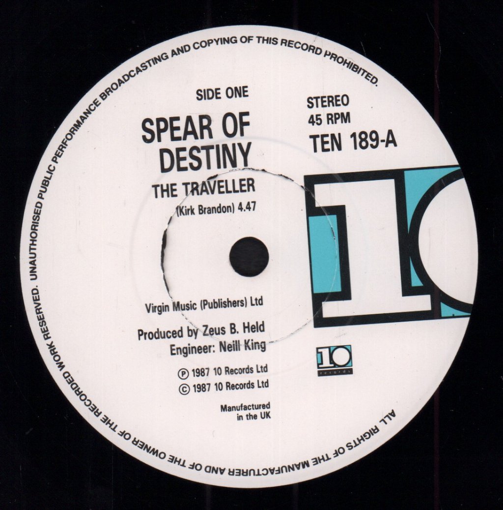 Spear Of Destiny - Traveller - 7 Inch
