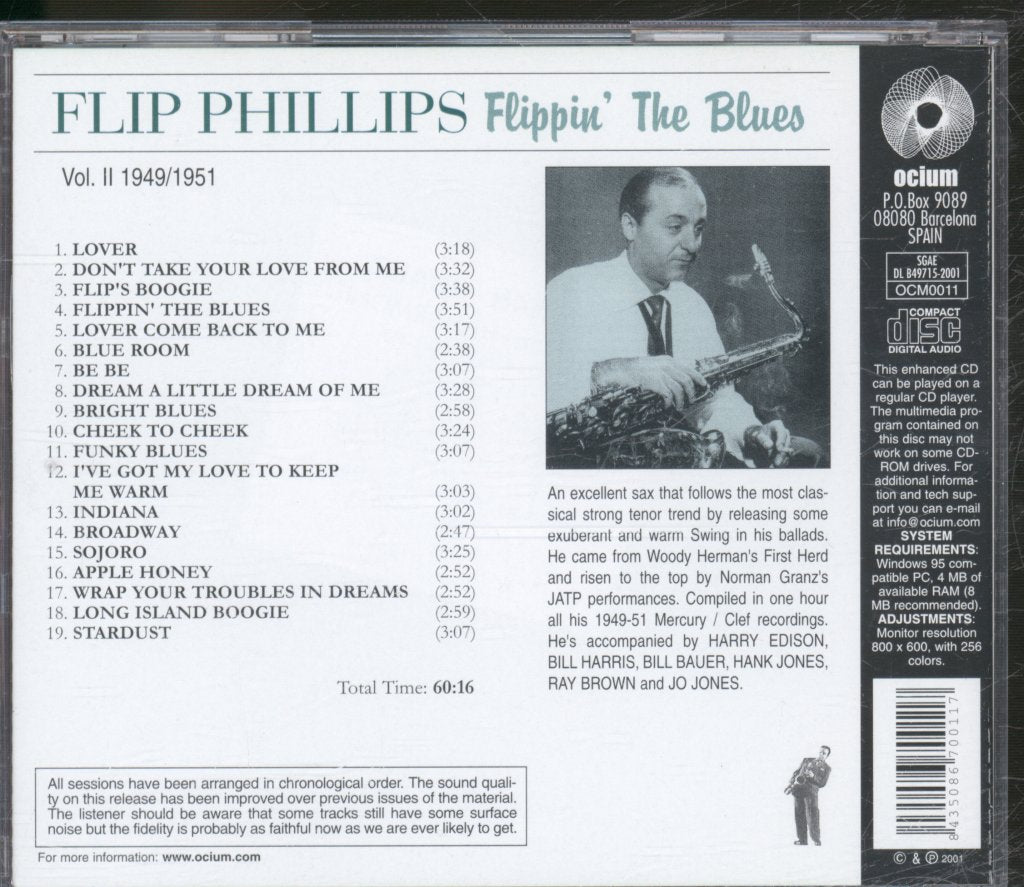 Flip Phillips - Flippin' The Blues (Vol. II 1949-1951) - Cd