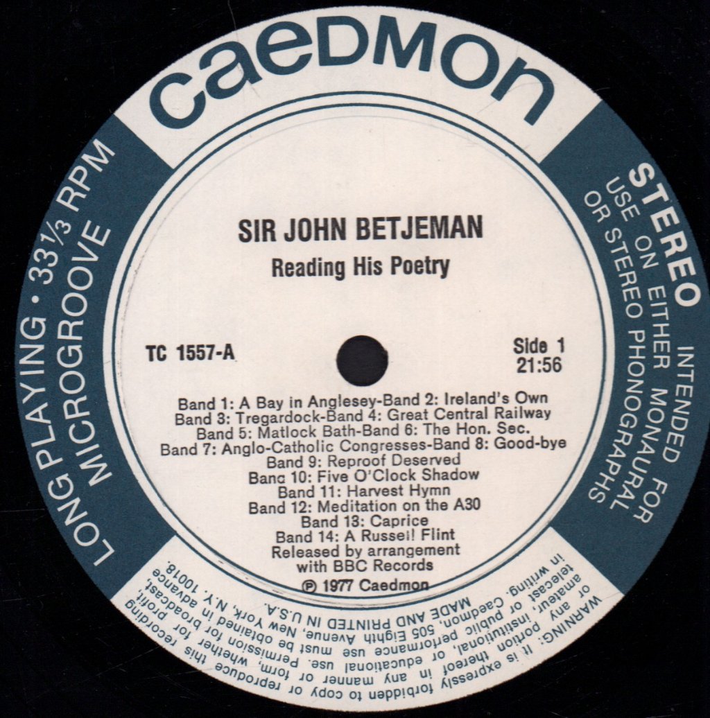 John Betjeman - Reading His Poetry - Lp