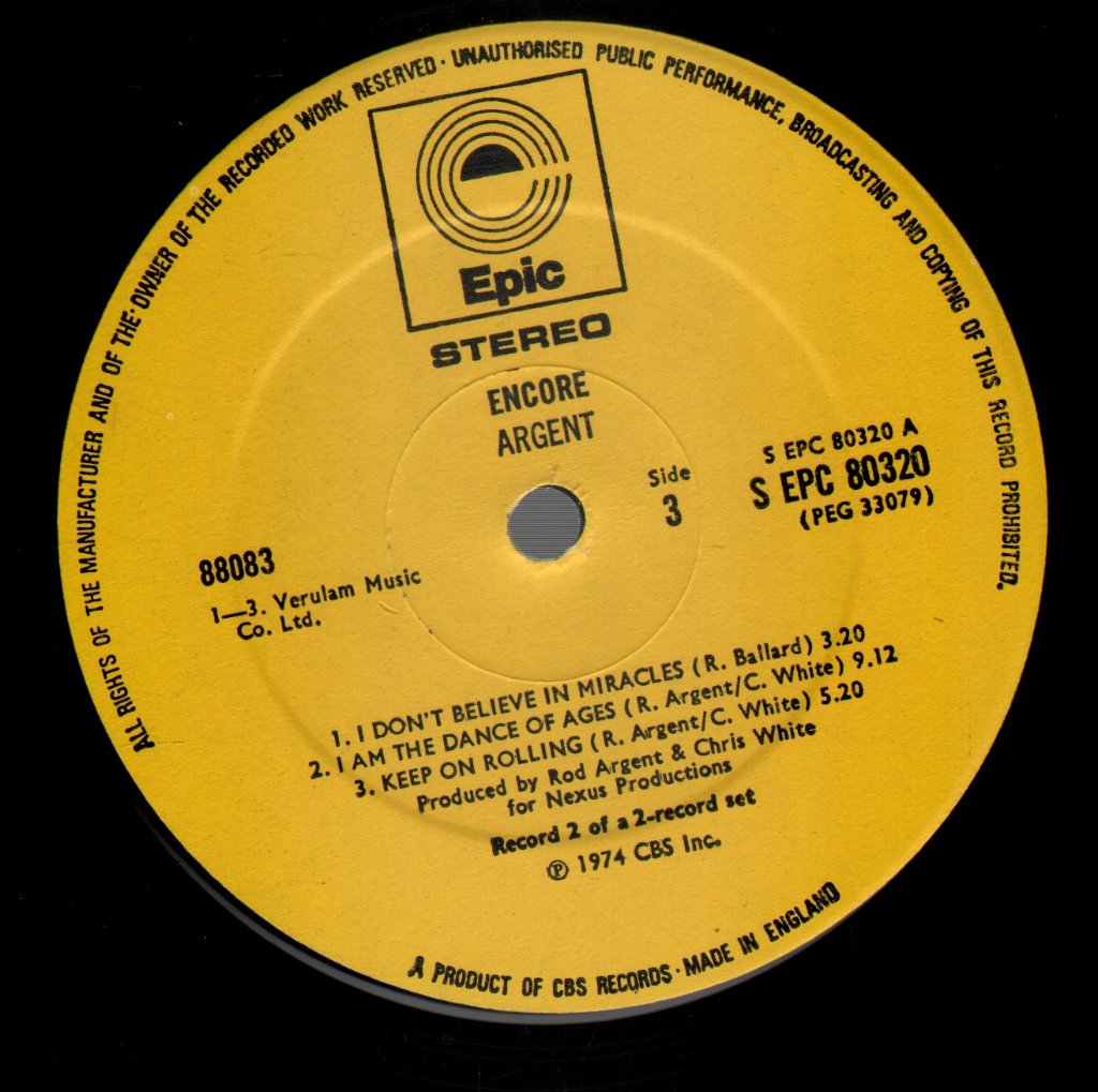 Argent - Encore - Double Lp