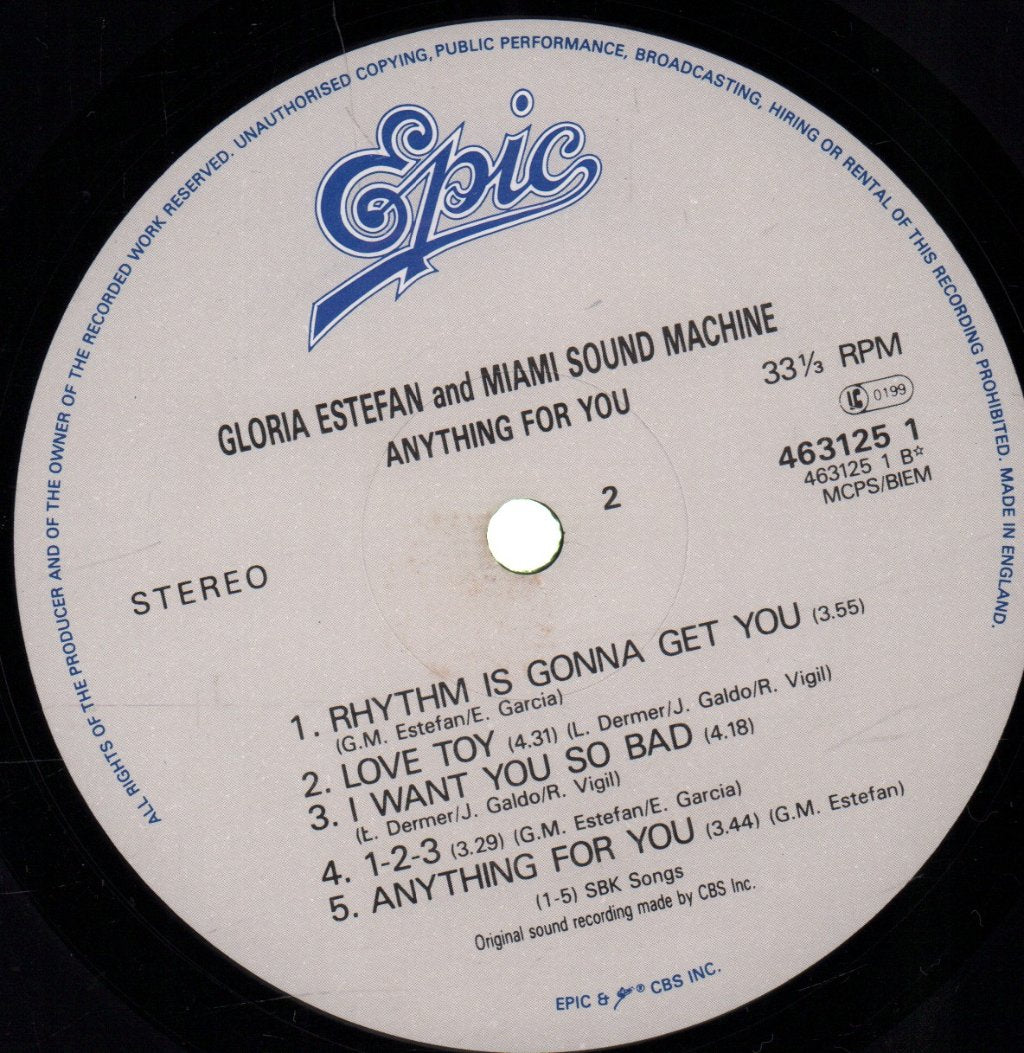 Gloria Estefan And Miami Sound Machine - Anything For You - Lp