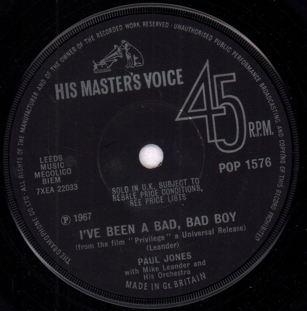 Paul Jones - I've Been A Bad Bad Boy - 7 Inch