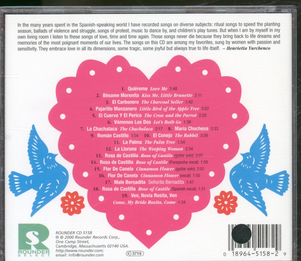 Judith Reyes, Chabela Villaseñor, The Solorio Sisters - Rosa De Castilla And Other Love Songs - Cd