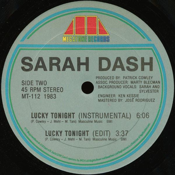 Sarah Dash - Lucky Tonight - 12 Inch
