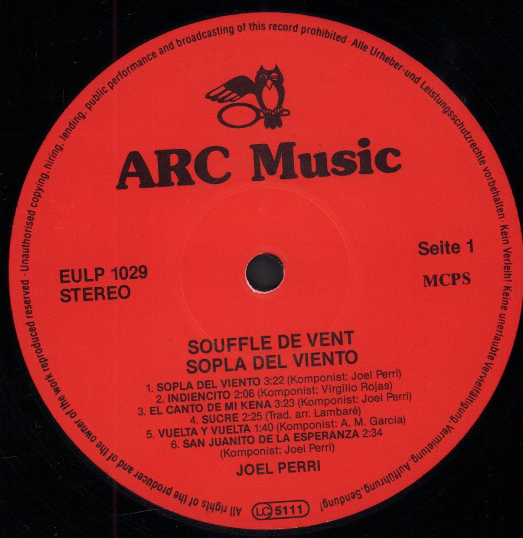 Joel Perri - Souffle Du Vent - Lp
