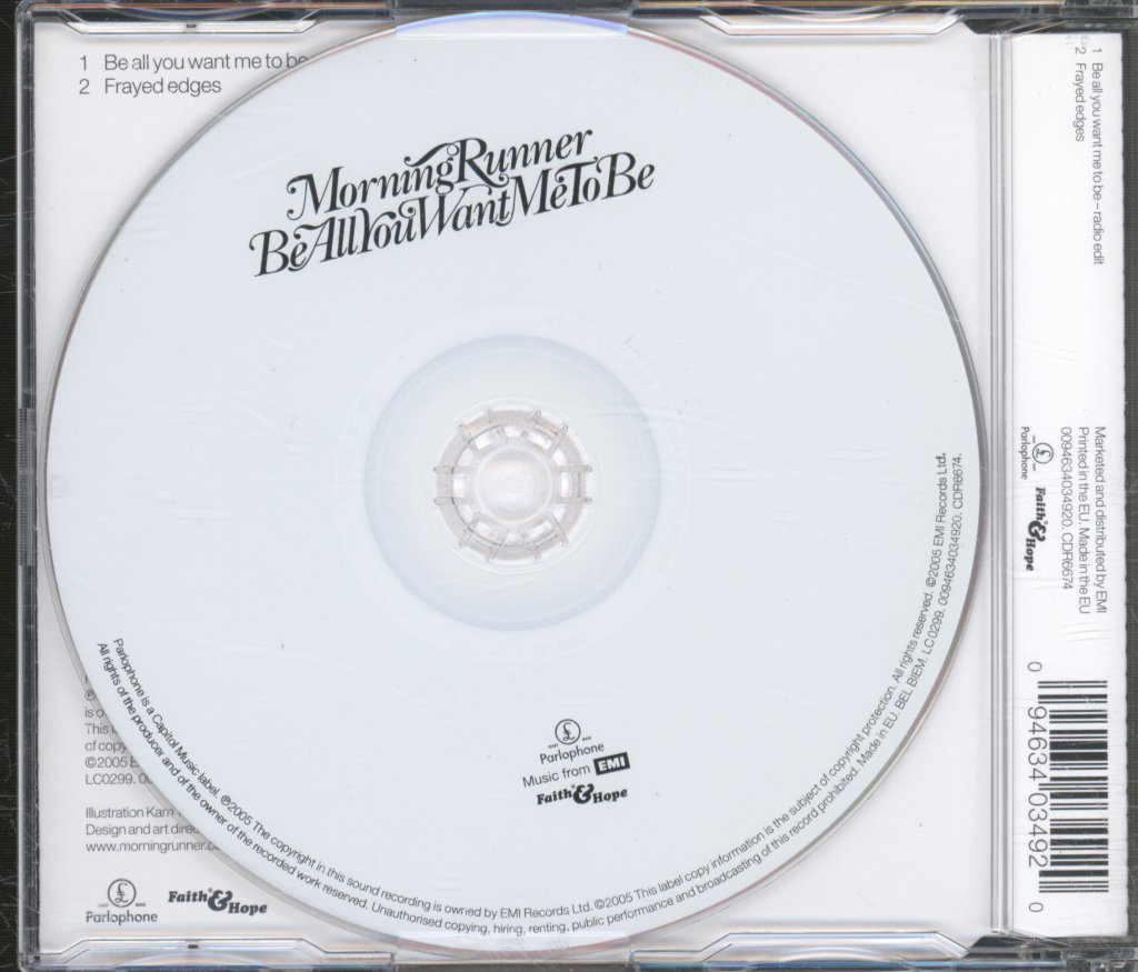 Morning Runner - Be All You Want Me To Be - Cd
