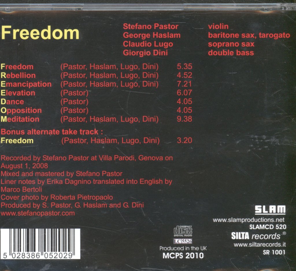 Stefano Pastor / George Haslam / Claudio Lugo / Giorgio Dini - Freedom - Cd