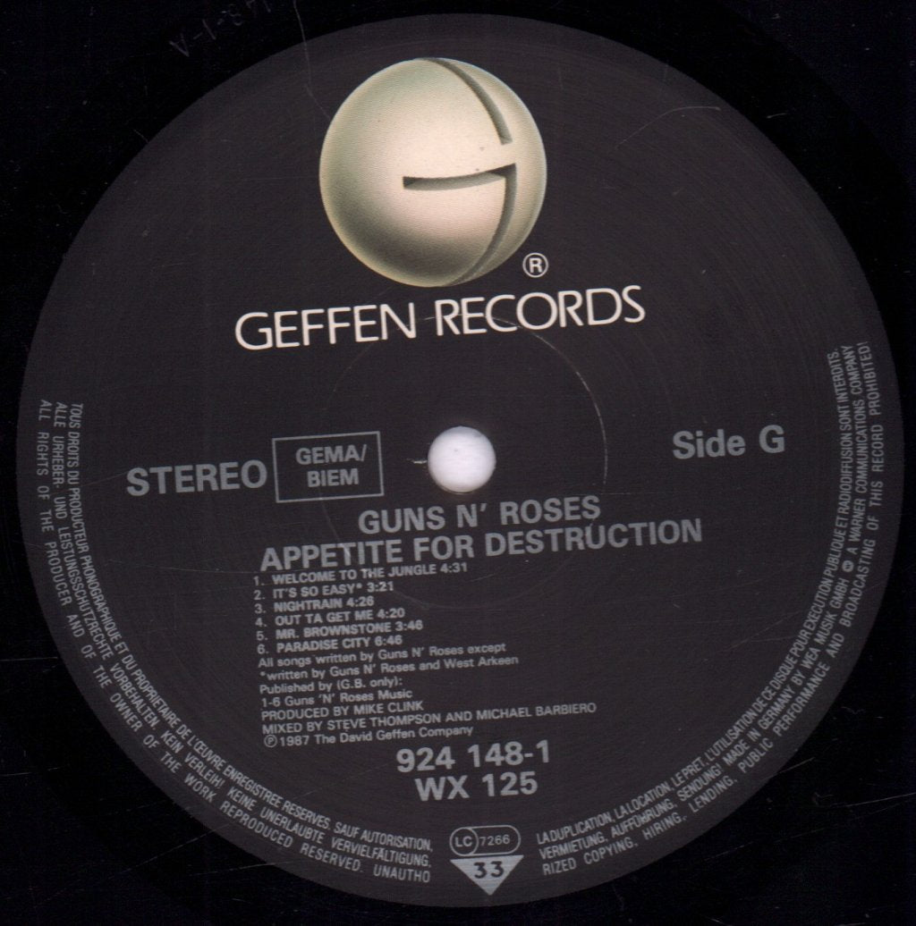 Guns N Roses - Appetite For Destruction - Lp