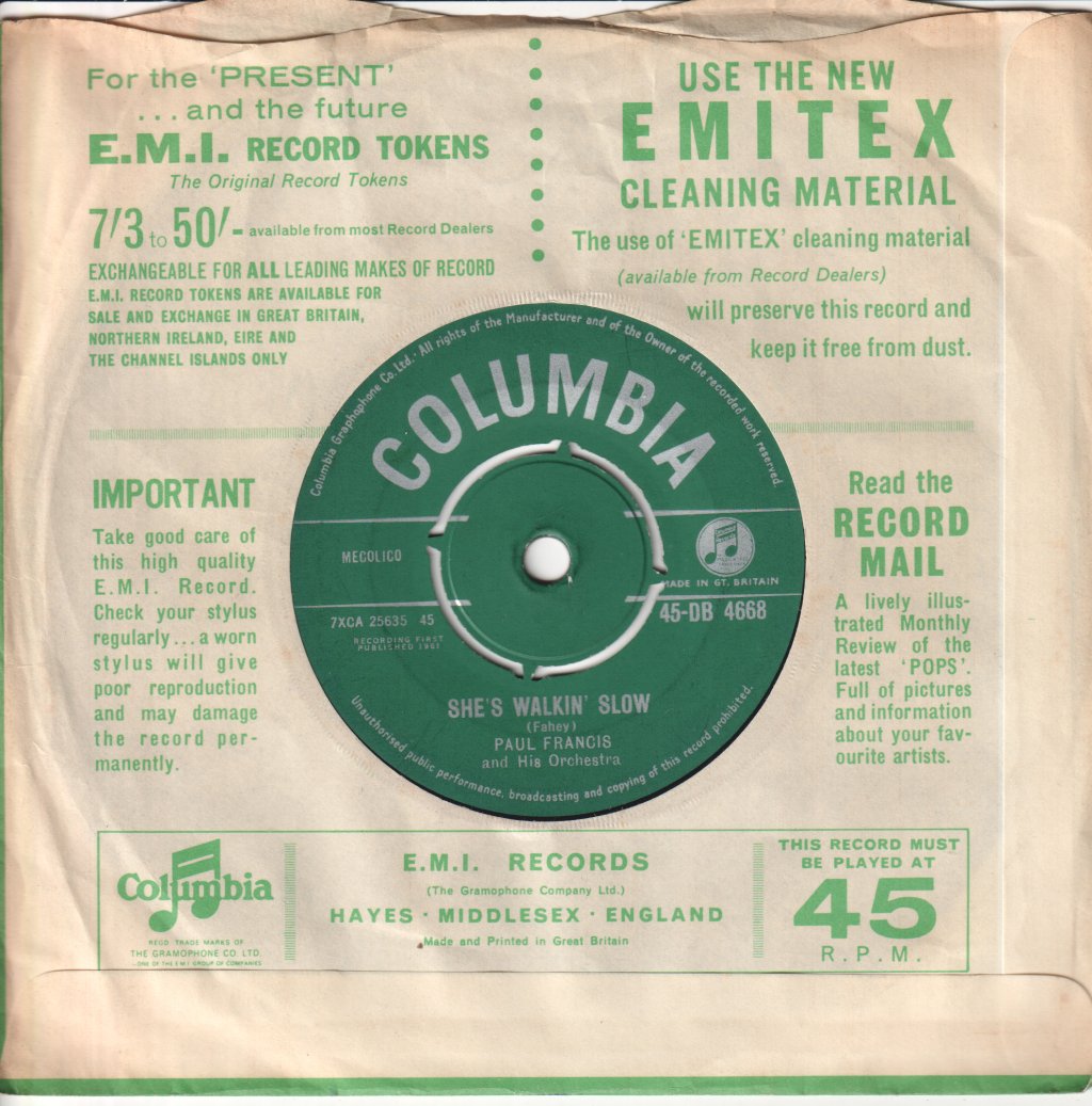 paul francis and his orchestra - land that i love - 7 Inch