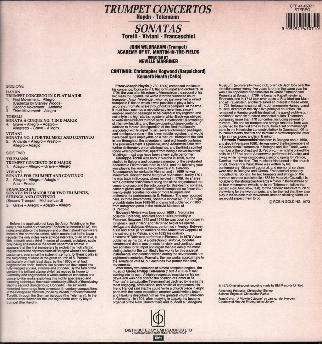 John Wilbraham / Sir Neville Marriner / Academy Of St. Martin-in-the-Fields - Haydn / Telemann - Trumpet Concertos / Sonatas - Lp