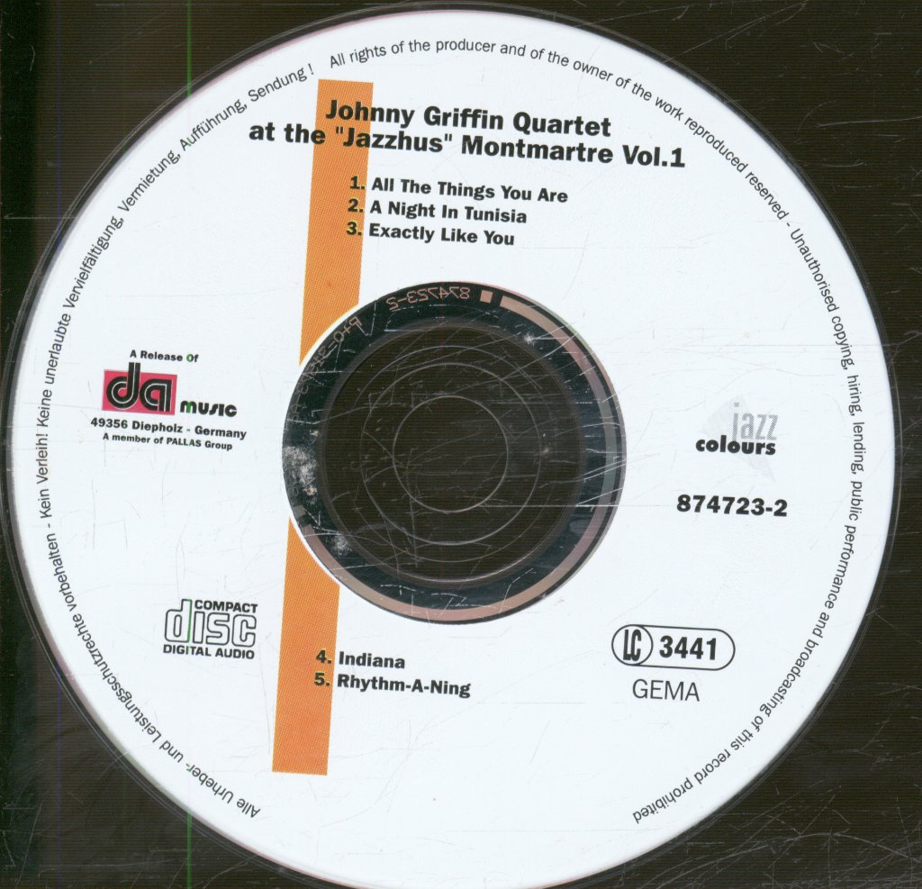 Johnny Griffin Quartet - Live At The Jazzhus Montmartre Vol.1 - Cd