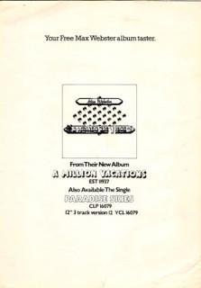 Max Webster - Excerpts From 'A Million Vacations' - 7 Inch
