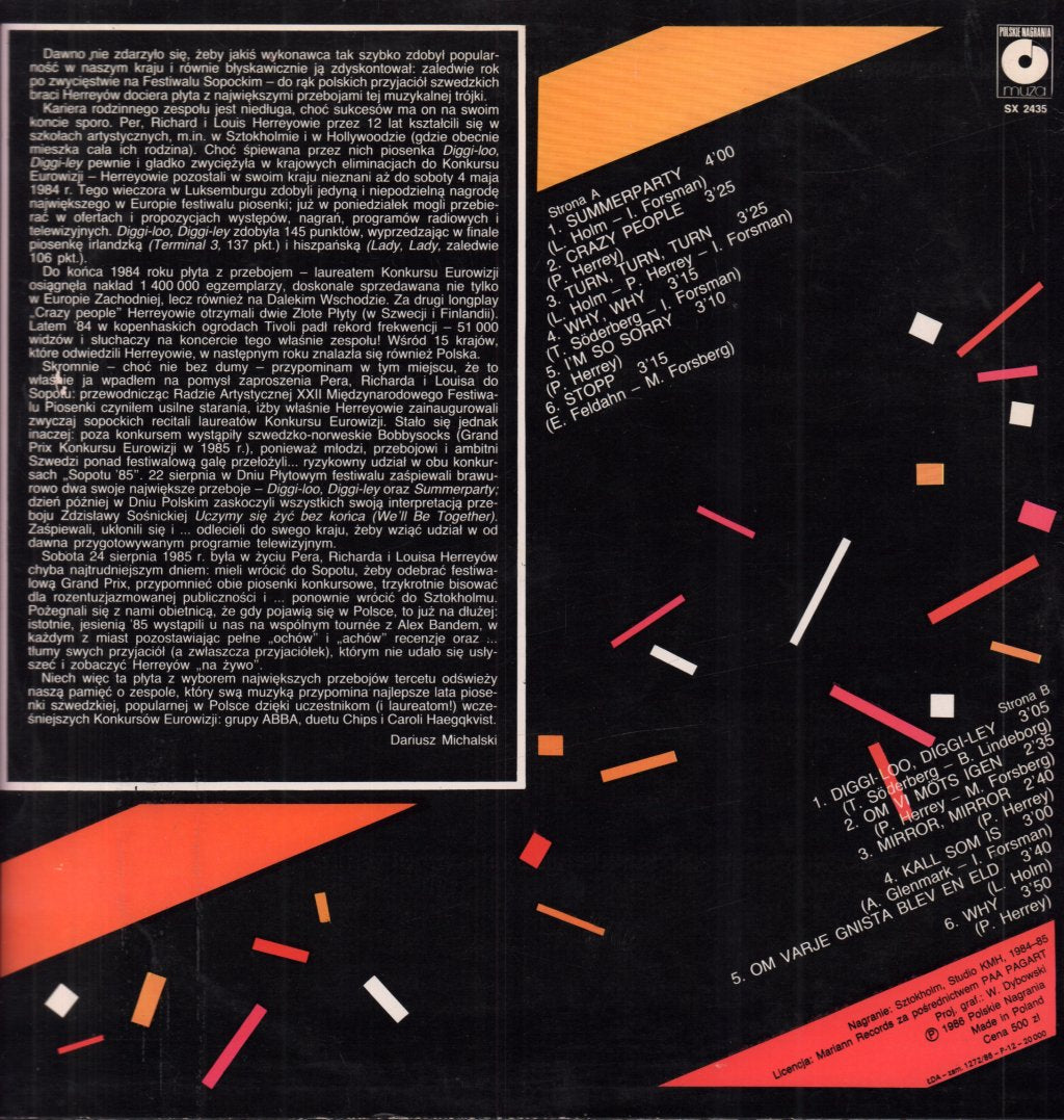 Herrey's - Grand Prix Eurovision '84 Sopot '85 - Lp