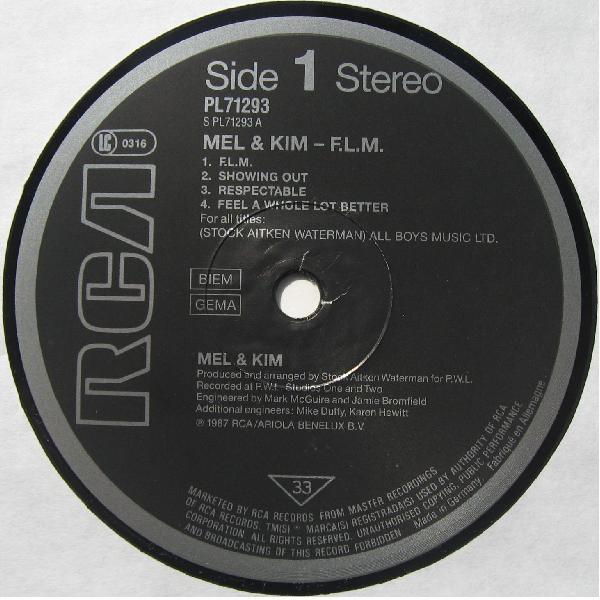 Mel And Kim - F.L.M. - Lp