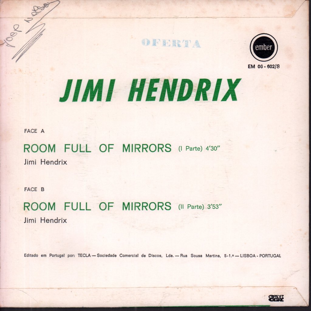 Jimi Hendrix - Room Full Of Mirrors - 7 Inch
