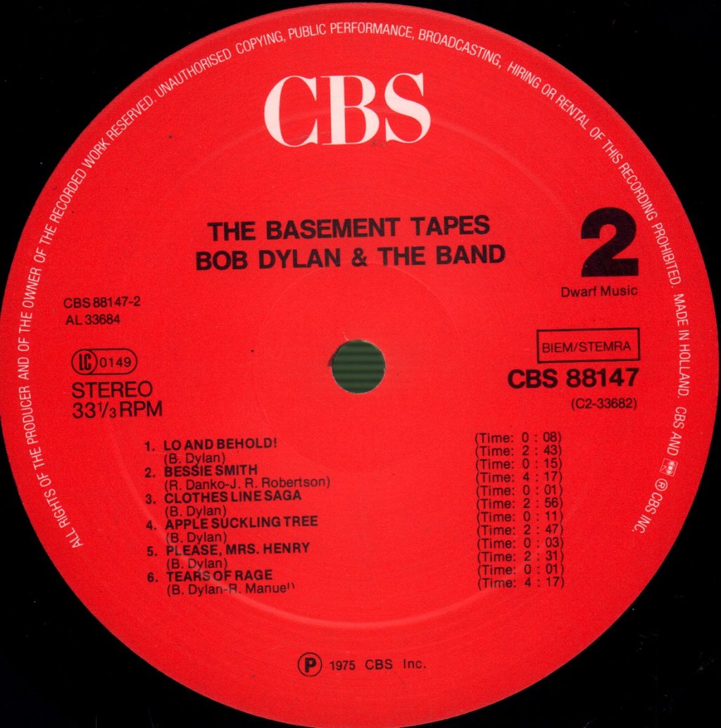 Bob Dylan and The Band - Basement Tapes - Double Lp