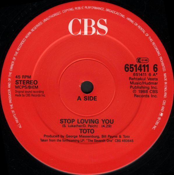 Toto - Stop Loving You - 12 Inch