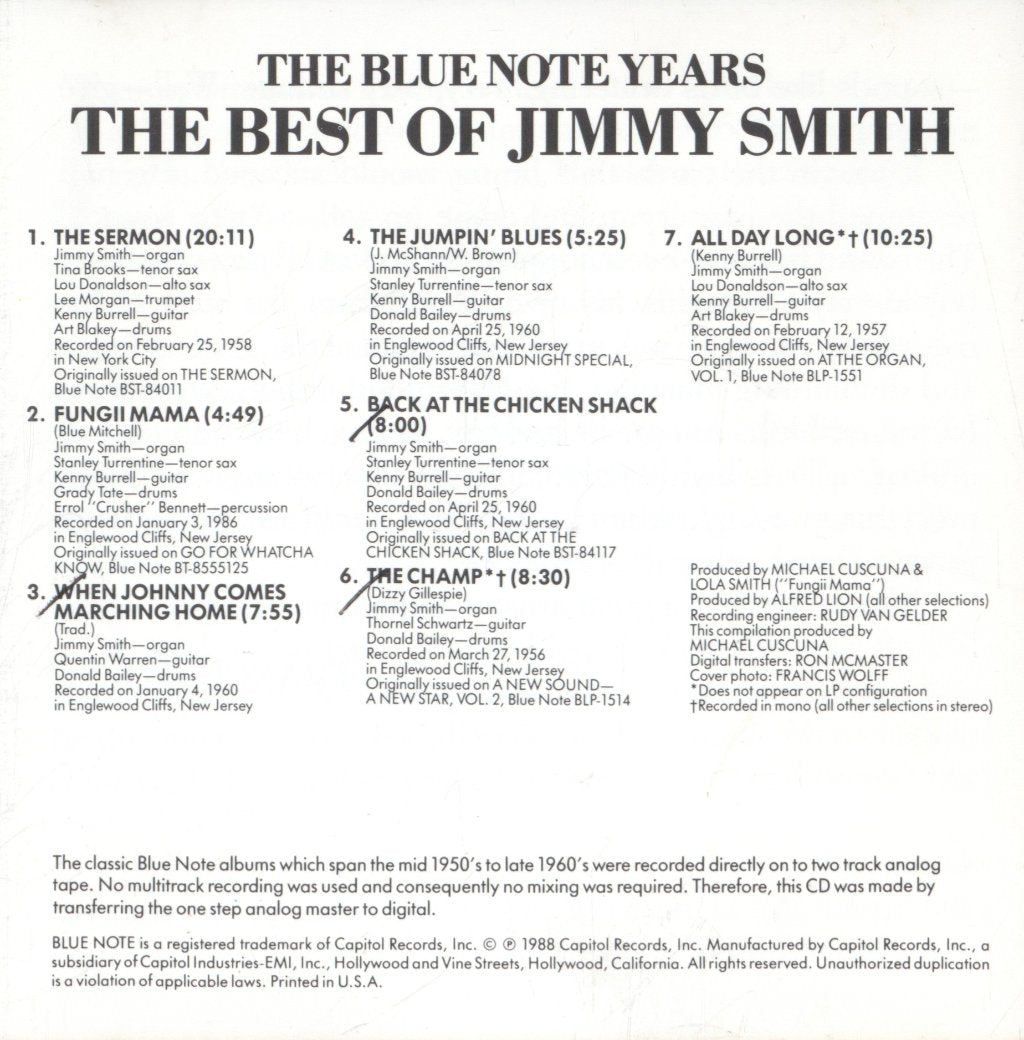 Jimmy Smith - Best Of Jimmy Smith - Cd