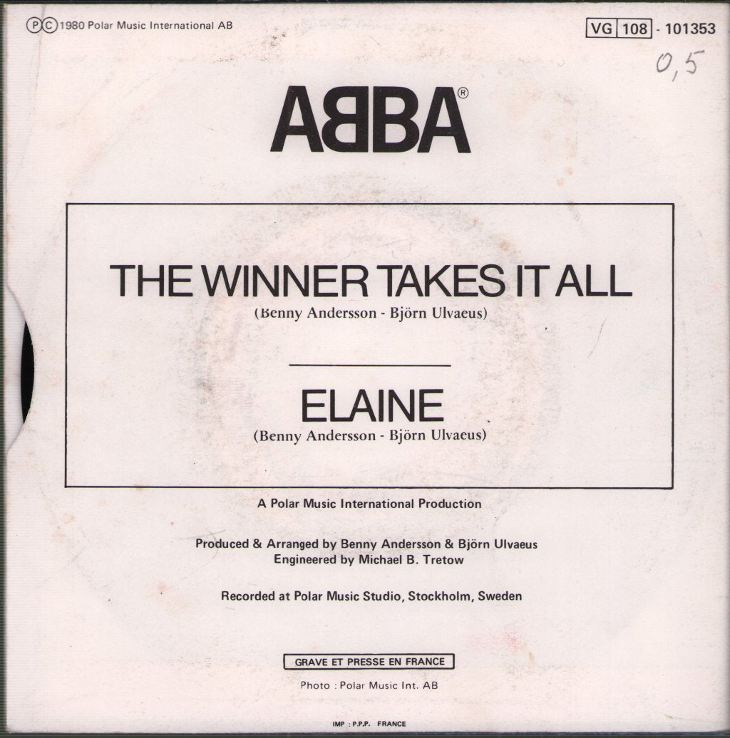 ABBA - Winner Takes It All / Elaine - 7 Inch