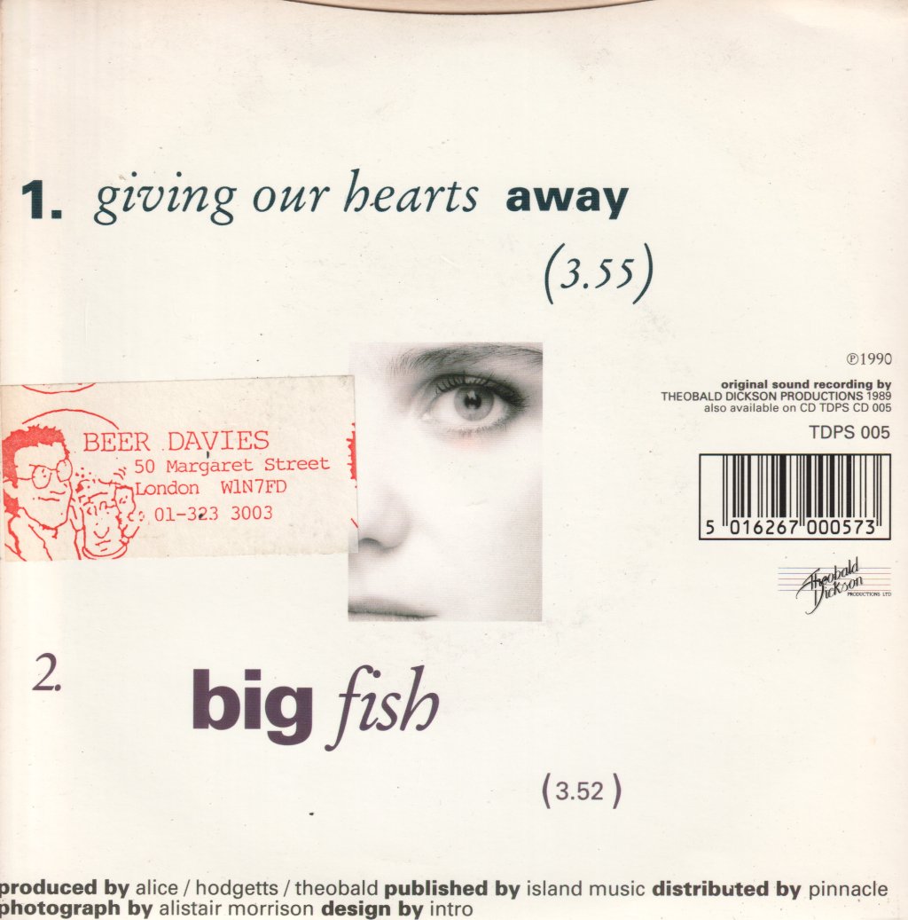 Alice (Female Pop) - Giving Our Hearts Away - 7 Inch