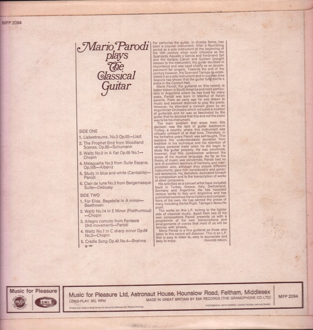 Mario Parodi - Classical Guitar - Lp