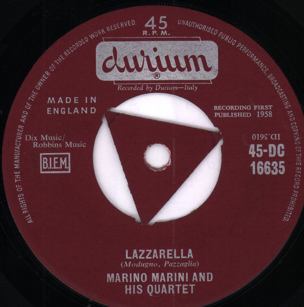Marino Marini And His Quartet - Lazzarella / Stella Stella (Star Of Love) - 7 Inch