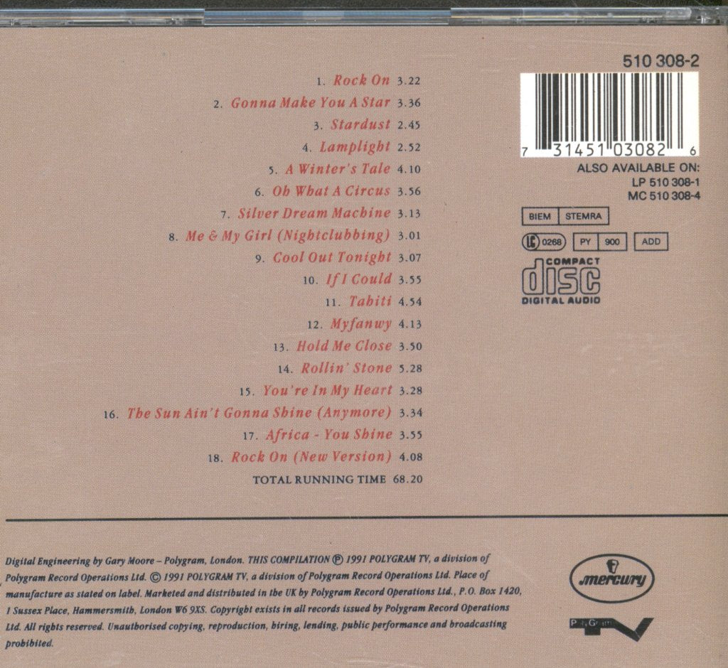 David Essex - His Greatest Hits - Cd