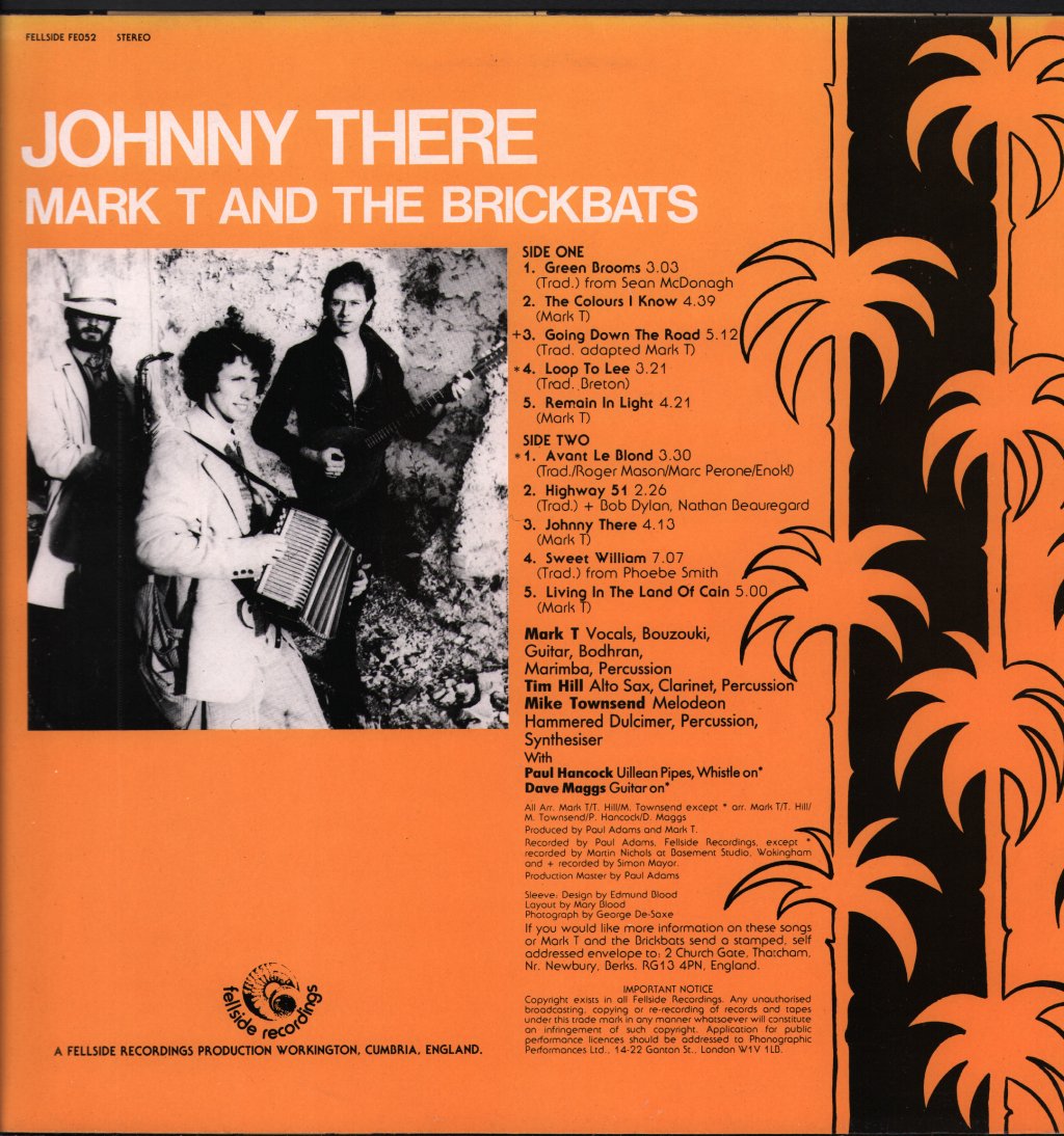 Mark T And The Brickbats - Johnny There - Lp