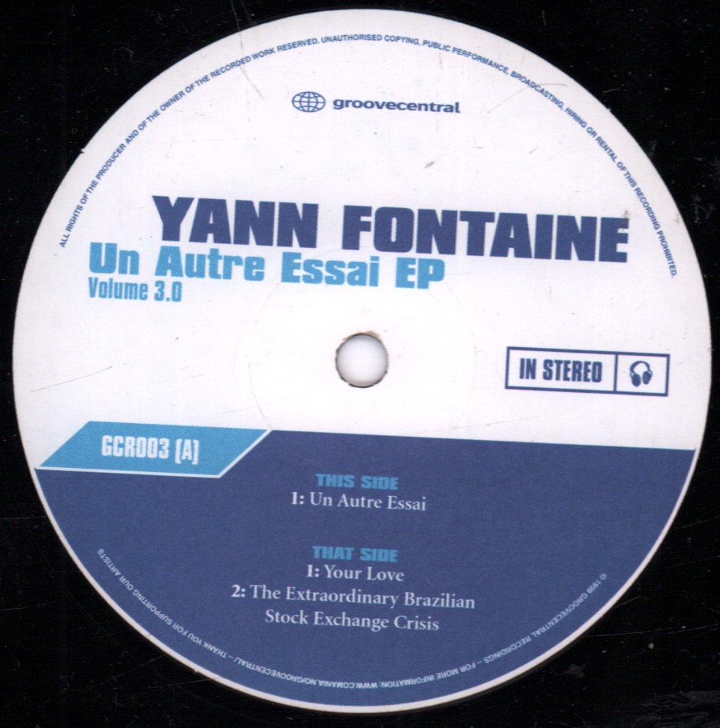 Yann Fontaine - Volume 3.0: Un Autre Essai EP - 12 Inch
