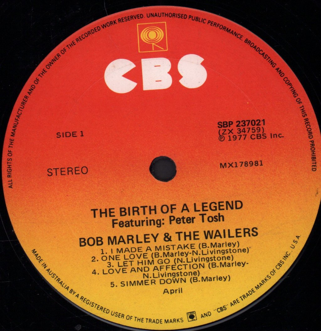 Bob Marley & The Wailers - Birth Of A Legend - Lp