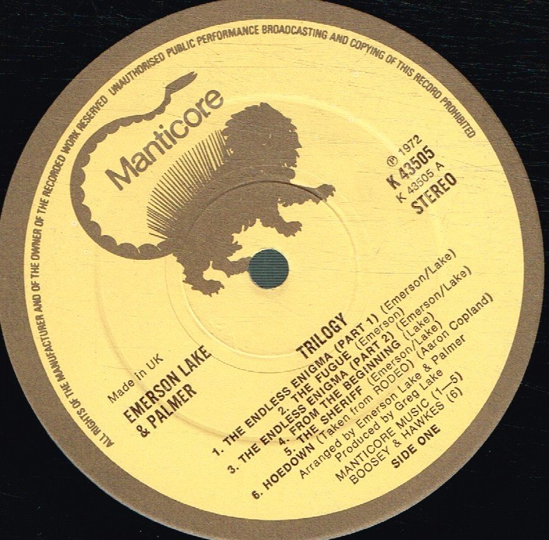 Emerson Lake And Palmer - Trilogy - Lp