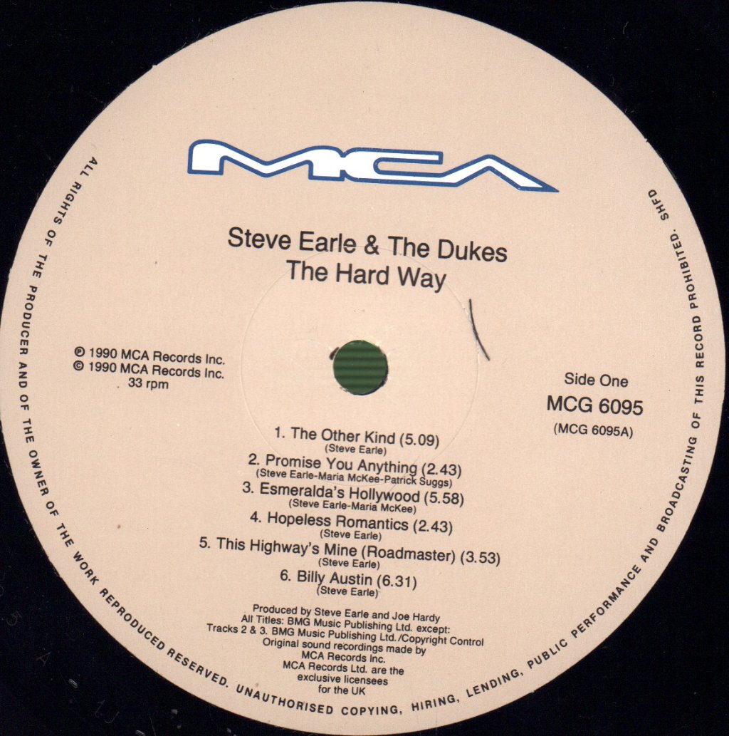 Steve Earle And The Dukes - Hard Way - Lp