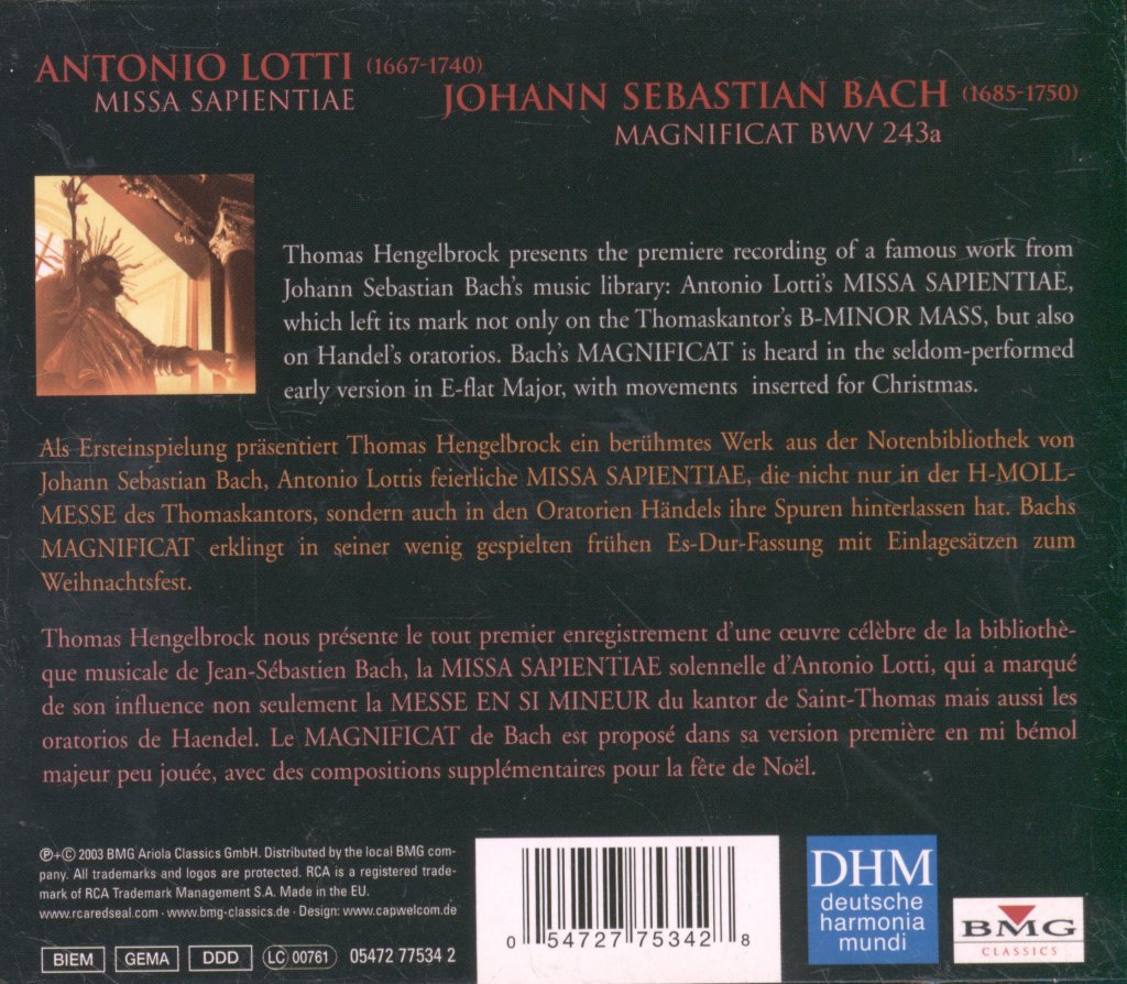Balthasar-Neumann-Chor, Balthasar-Neumann-Ensemble, Thomas Hengelbrock - Bach - Missa Sapientiae • Magnificat BWV 243a - Cd