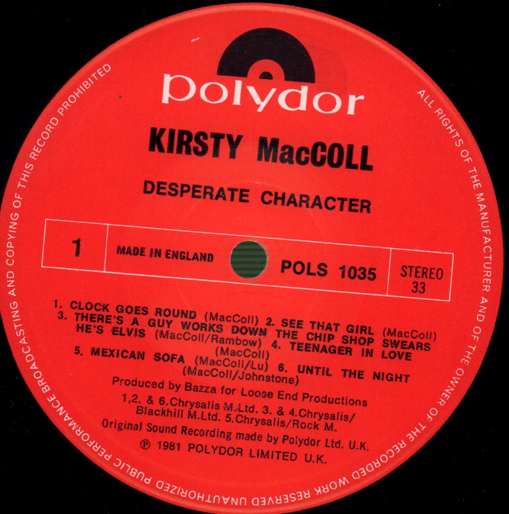 Kirsty MacColl - Desperate Character - Lp